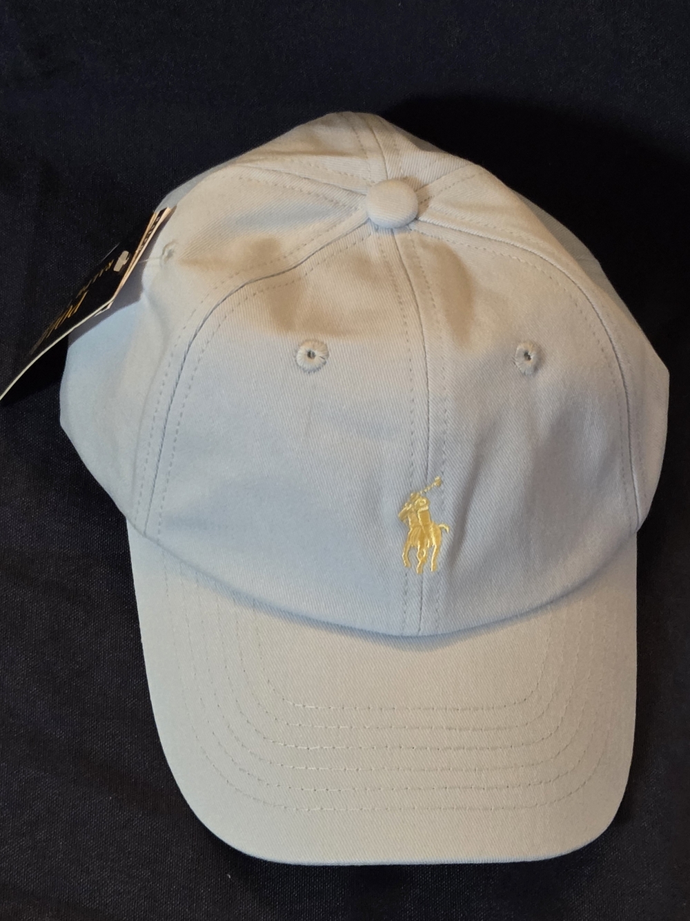Polo by Ralph Lauren Light Blue Baseball Cap with Gold Pony - Picture 3 of 5